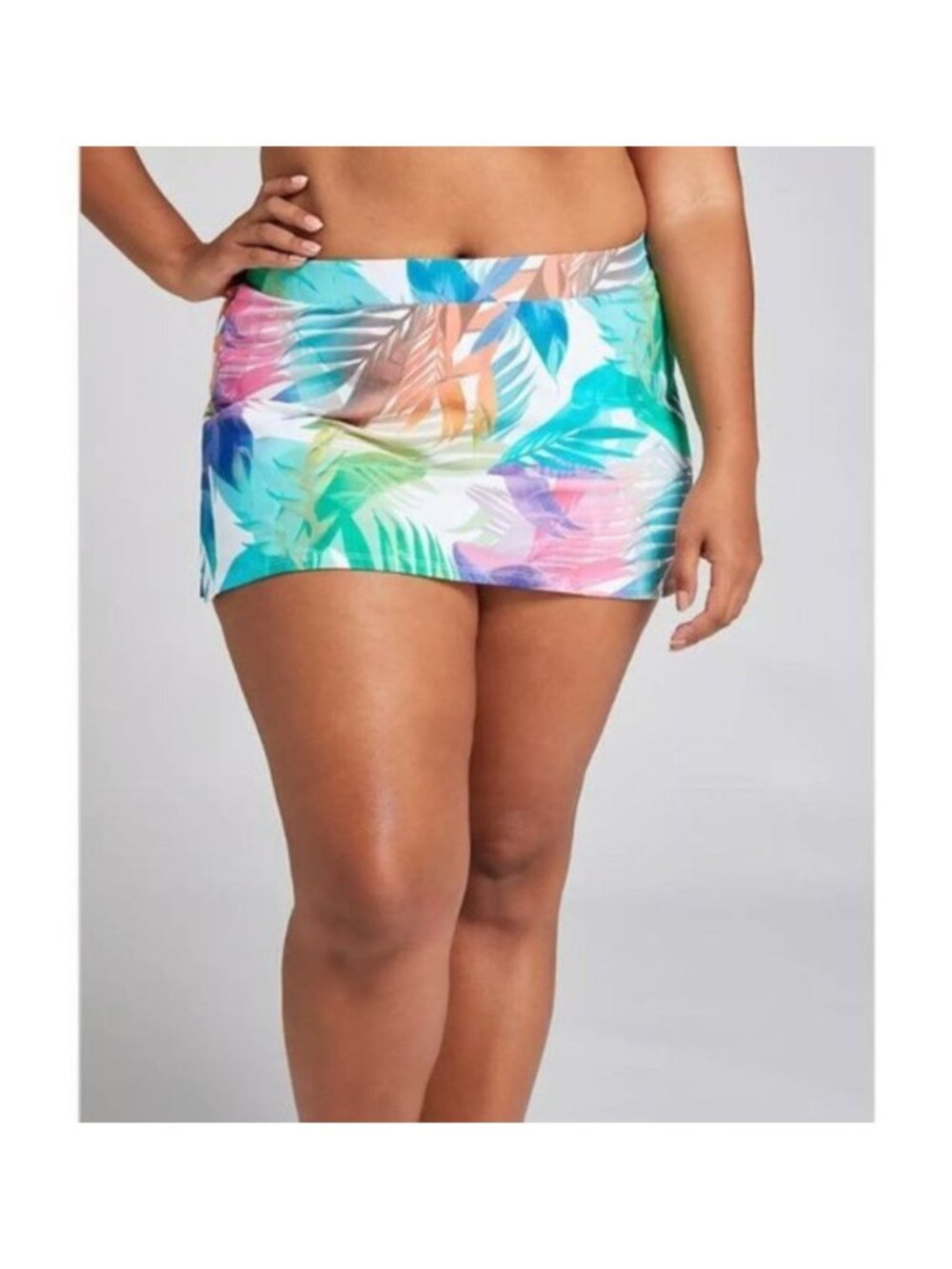 Lane Bryant Tropical Rainbow Slit Swim Skirt Plus Size 26 NEW Beach Resort